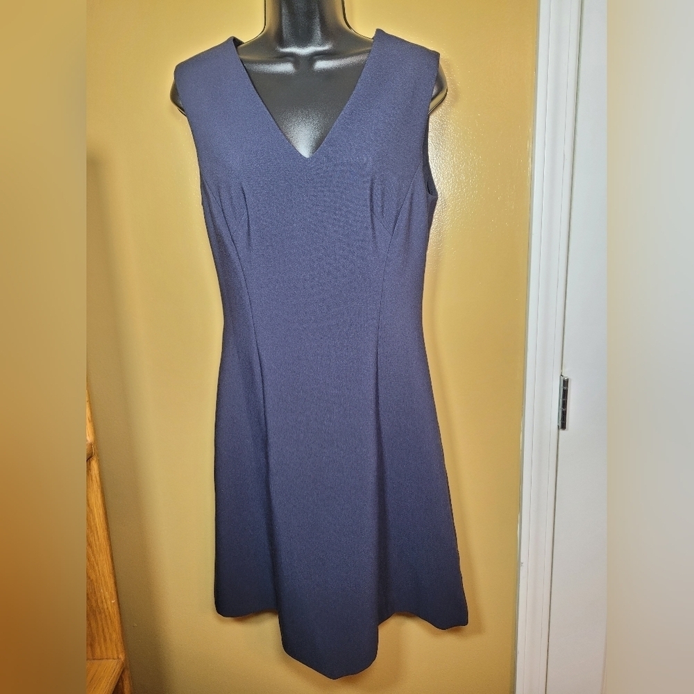 Kate Spade Look for The Silver Lining Navy Blue Fit and Flare Dress sz 10